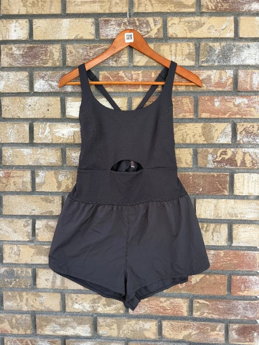 ☀️ Free People FP Movement Righteous Runsie Black Athletic Romper S Modified